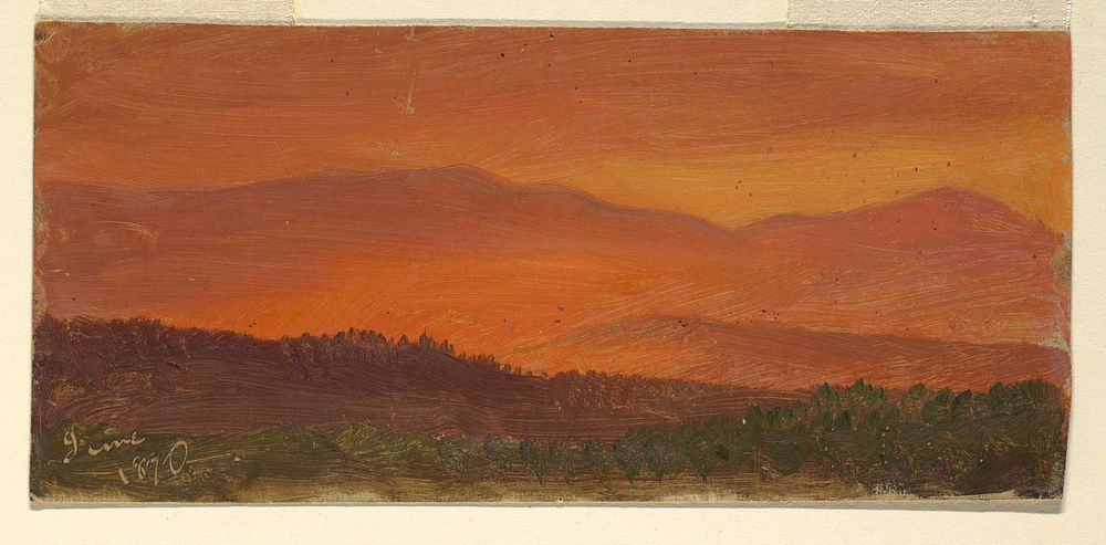 Hudson Valley and Distant Mountains at Sunset by Frederic Edwin Church, American, 1826–1900