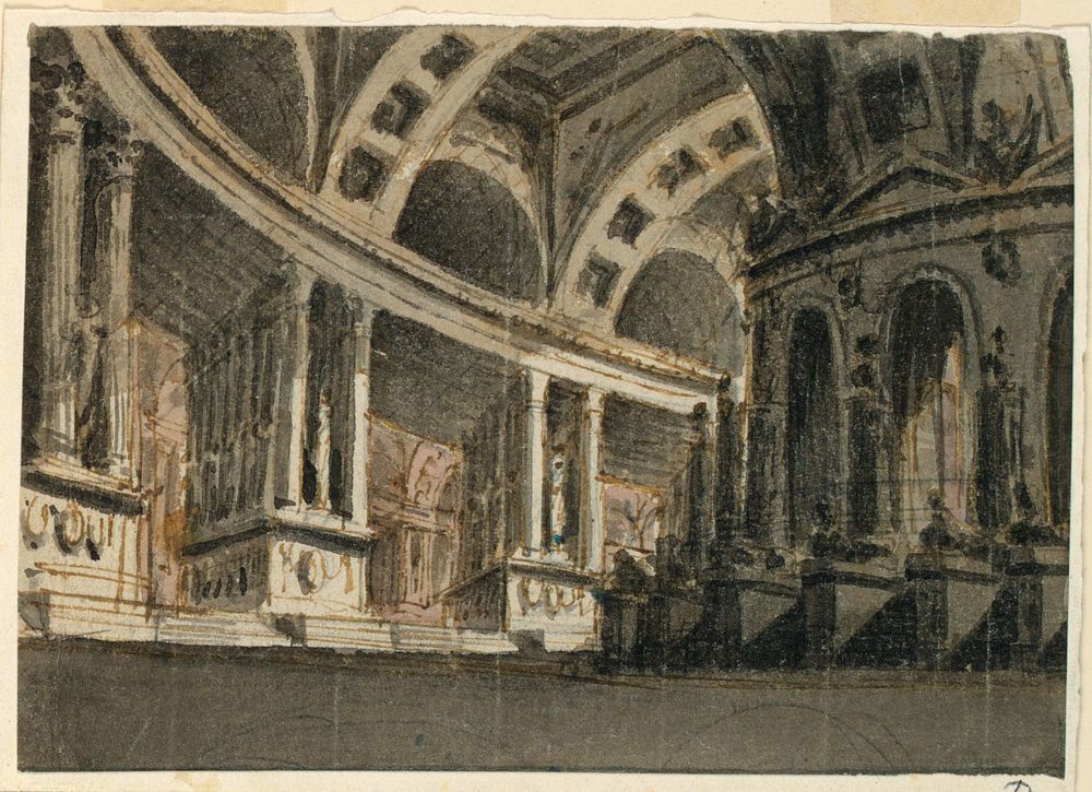 Stage Design, Palace Interior, Angelo Toselli