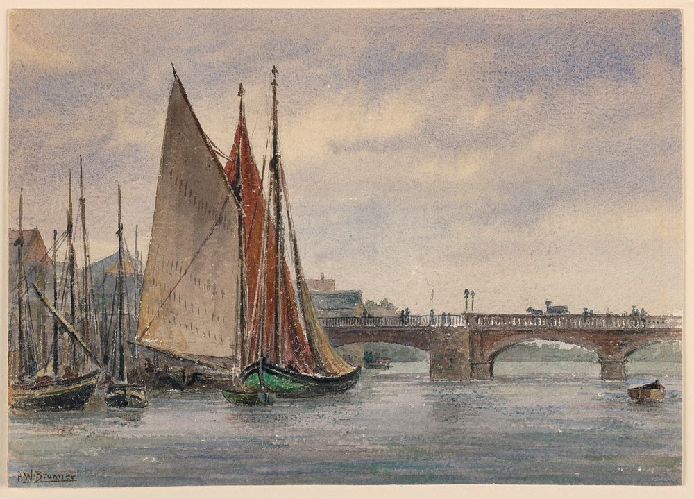 Boats in Trouville by Arnold William Brunner, American, 1857–1925