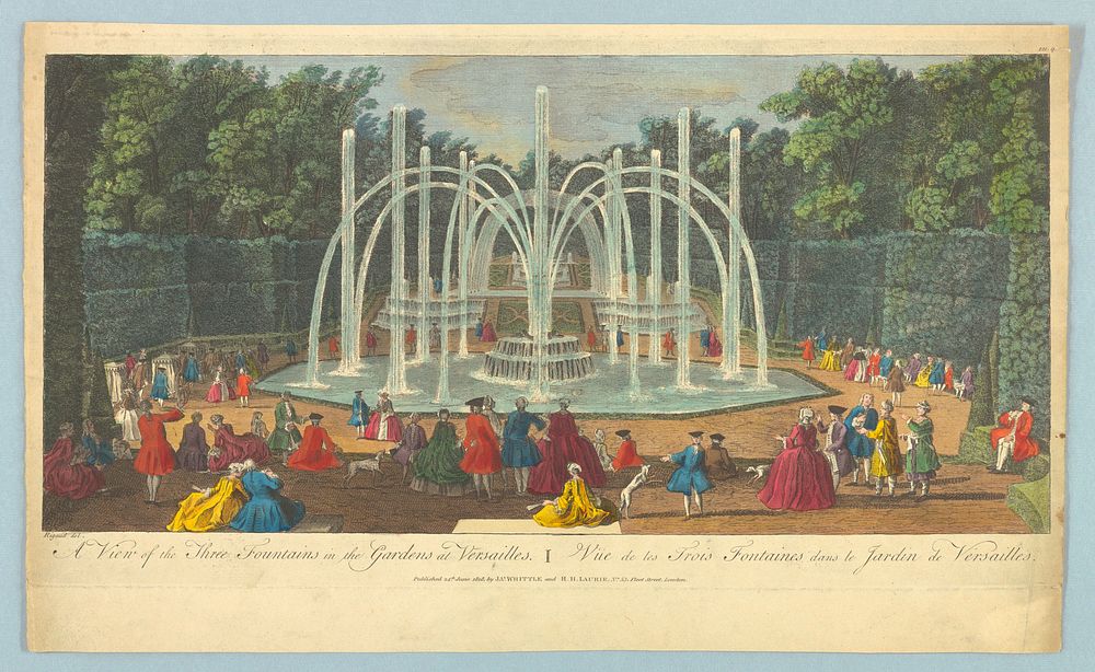 A View of the Three Fountains in the Gardens at Versailles by S. Rigaud