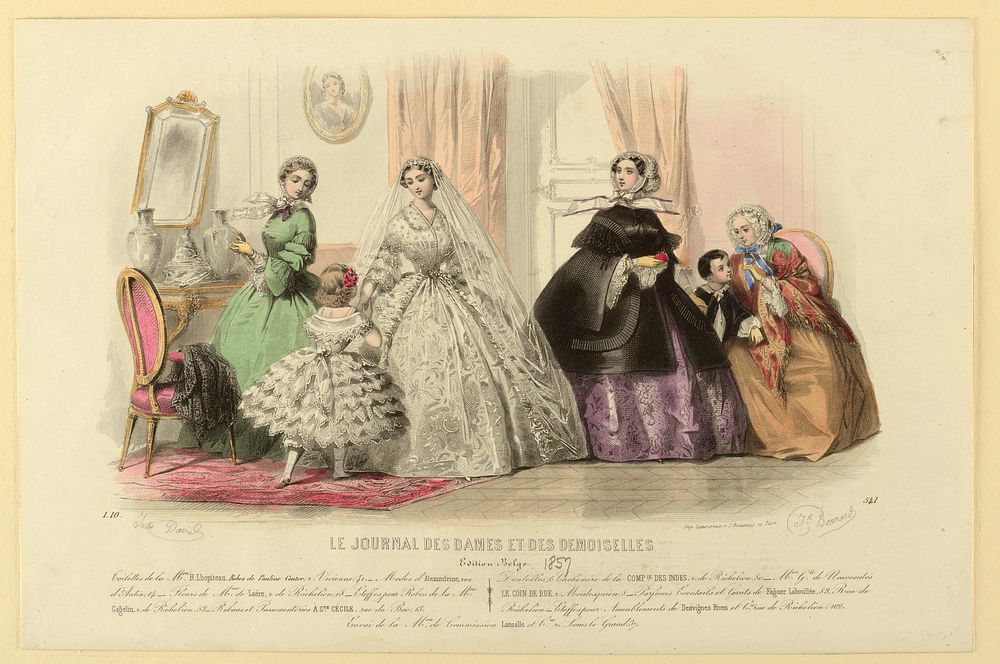 Fashion Plate from Le Journal des dames et demoiselles by J. Bonnard