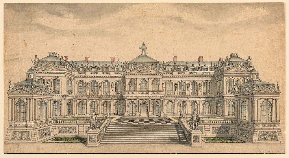 Elevation of a Garden Facade for a Small French Palace