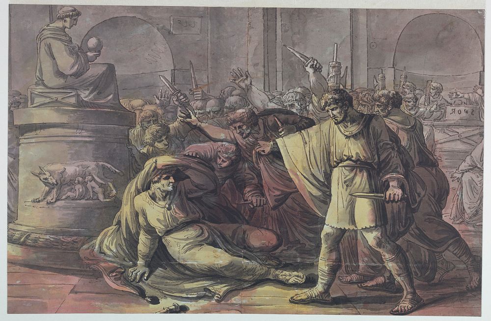 The Death of Julius Caesar, attributed to Antonio Giuseppe Basoli