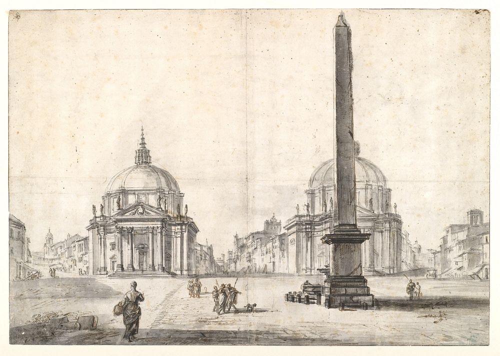 Piazza del Popolo, Rome by Jean-Baptiste Lallemand