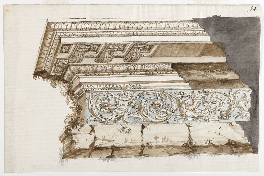 Fragment of Entablature in the Classical Style by unknown