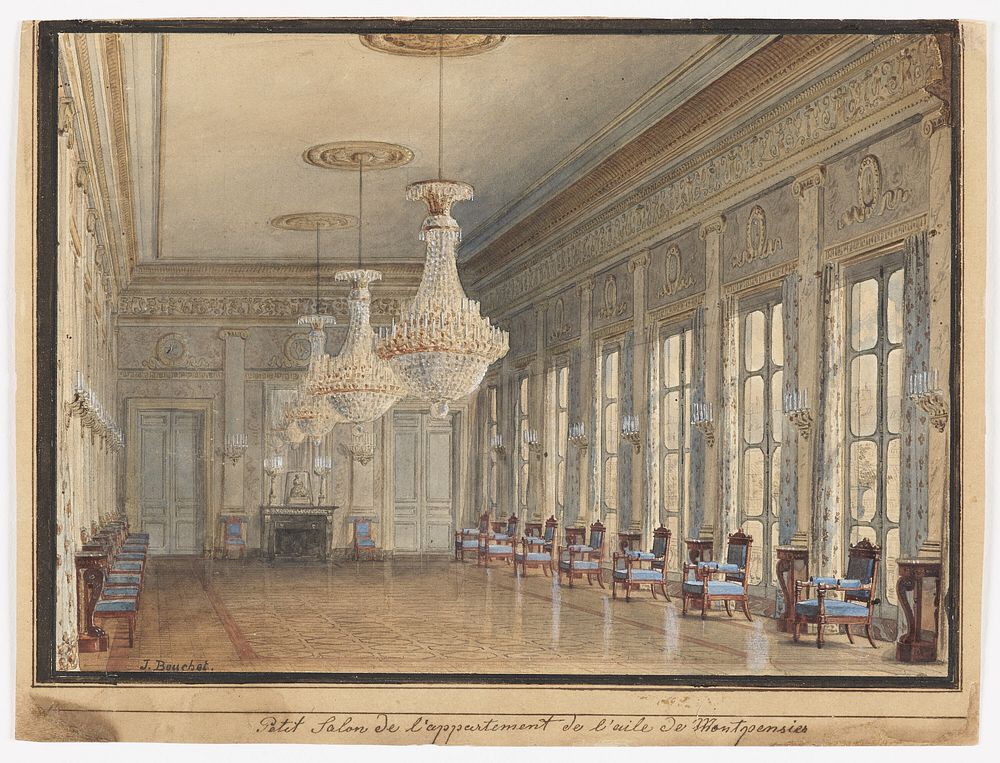 The Salon in the Montpensier Wing, Palais Royal by Jules Fr&eacute;d&eacute;ric Bouchet