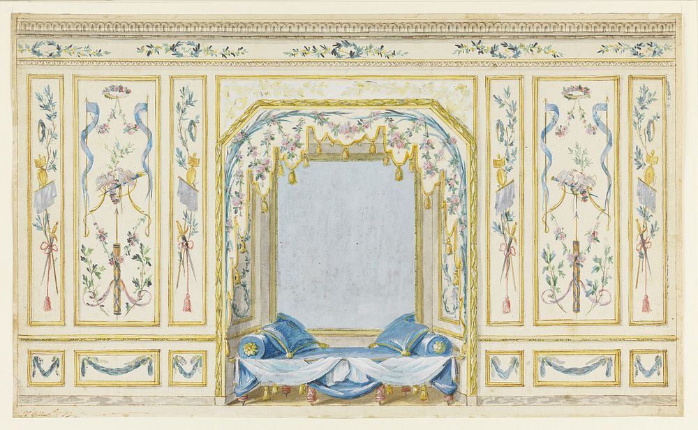 Wall Elevation of Bedroom Alcove by Pierre Ranson