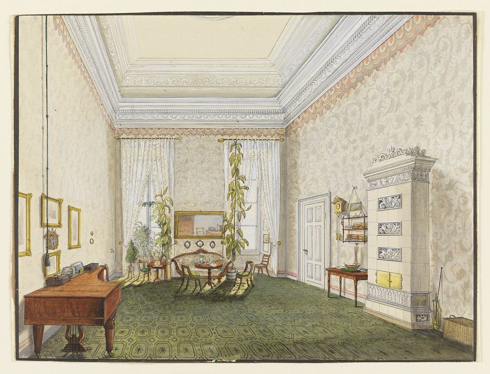 Design for a Bourgeois Biedermeier Interior by R. Haes
