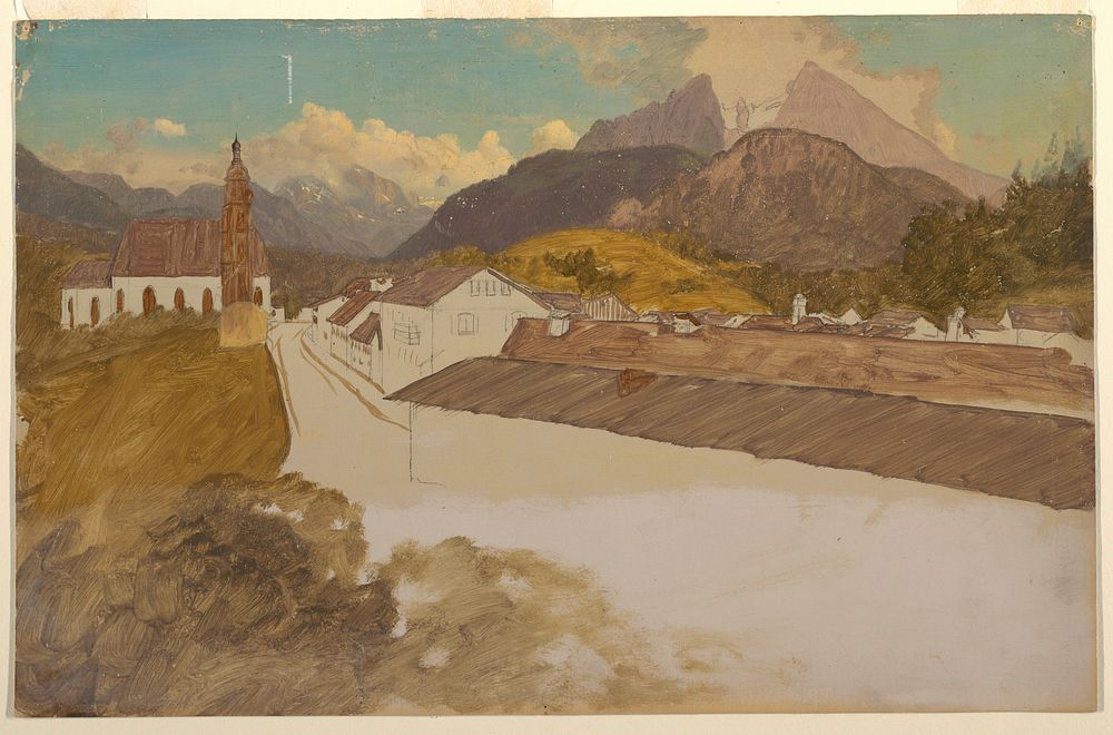 Berchtesgaden, Bavaria, general view by Frederic Edwin Church, American, 1826–1900