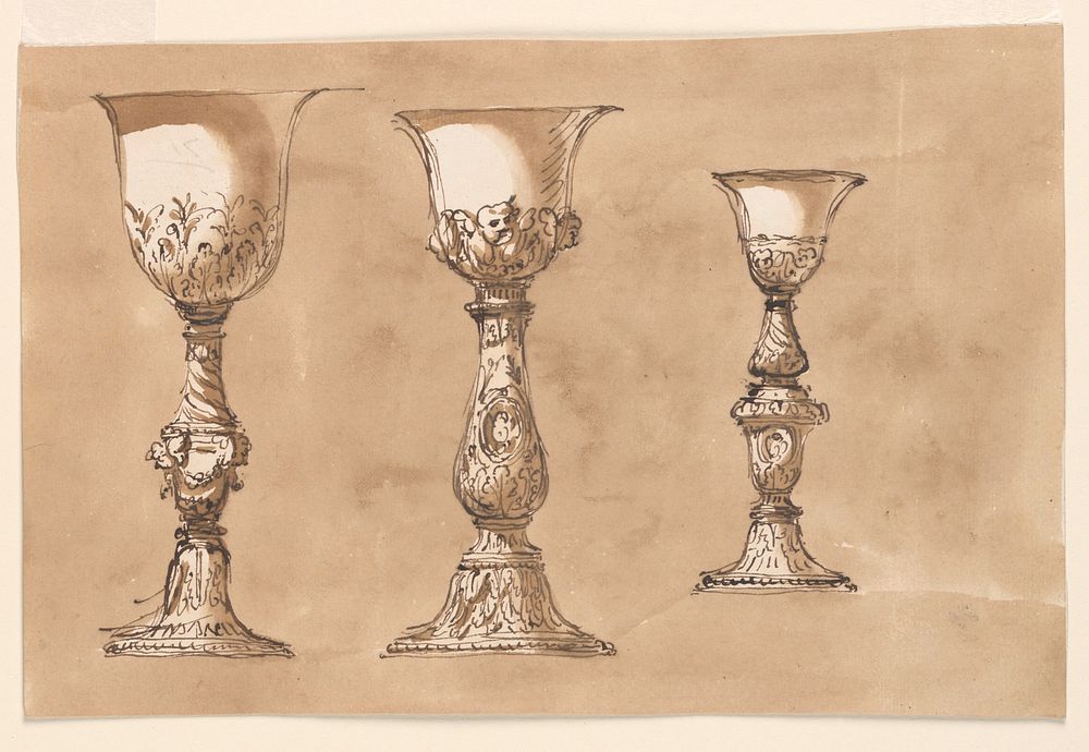 Three chalices by Giuseppe Barberi, Italian, 1746–1809