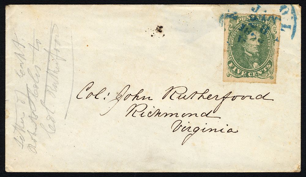 5c Jefferson Davis on cover