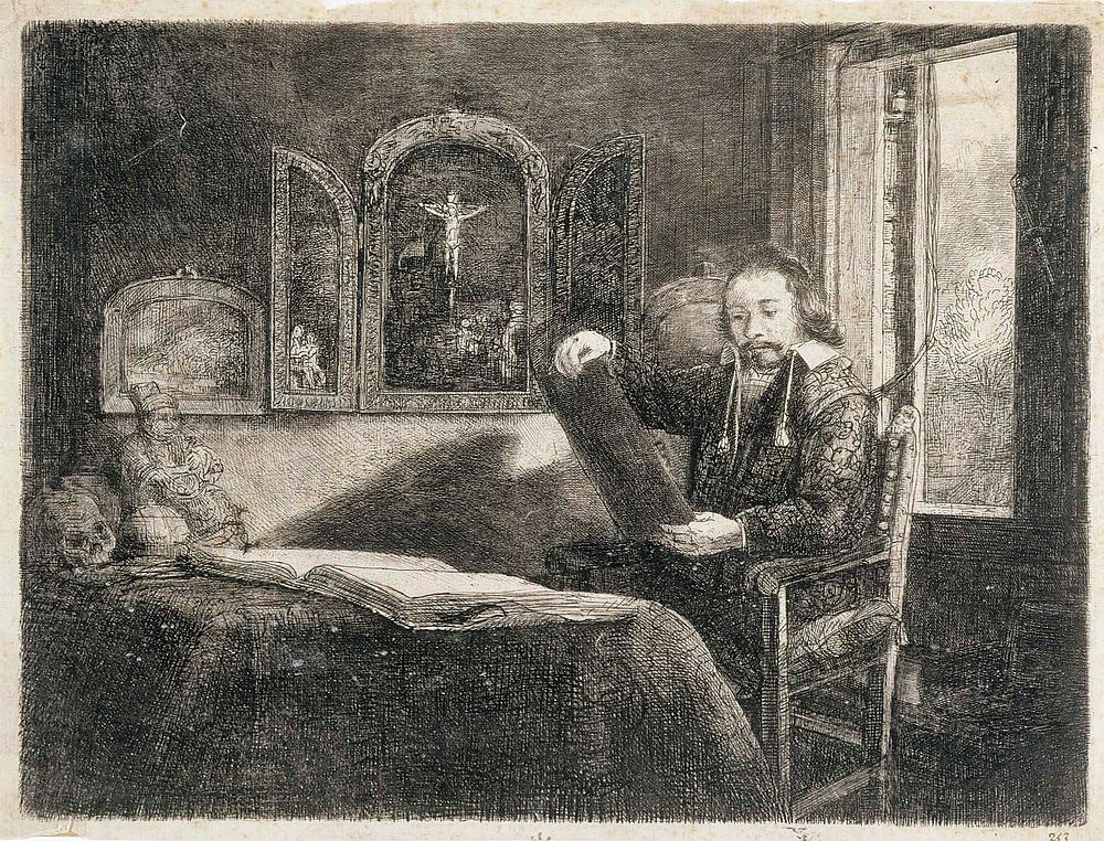 Abraham francen, apothecary, 1657 by Rembrandt van Rijn