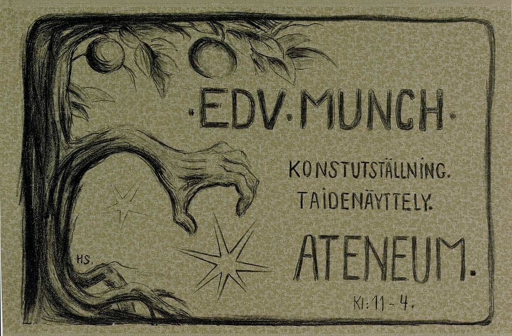 Poster for edvard munch's exhibition, 1909 by Hugo Simberg