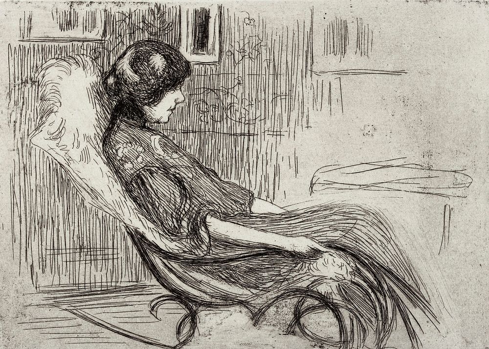 Keinutuolissa, 1908 by Hugo Simberg