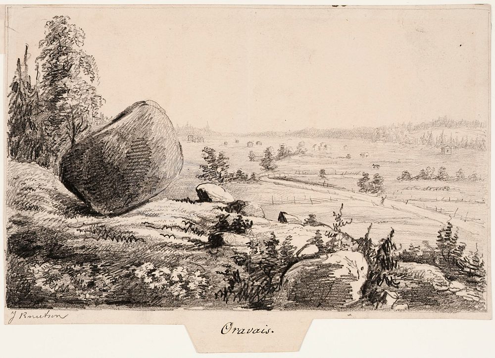 Oravais, original drawing for finland depicted in drawings, 1844 - 1846 by Johan Knutson
