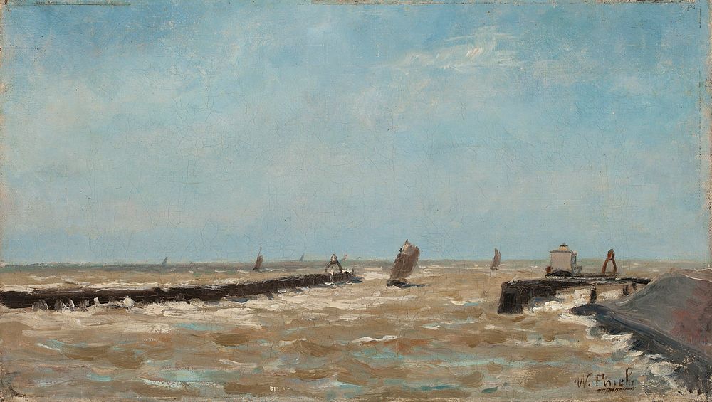 A belgian harbour, 1882 - 1884 by Alfred William Finch