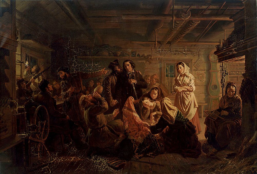 Kohtaus hirvenhiihtäjistä, 1856 by Robert Wilhelm Ekman