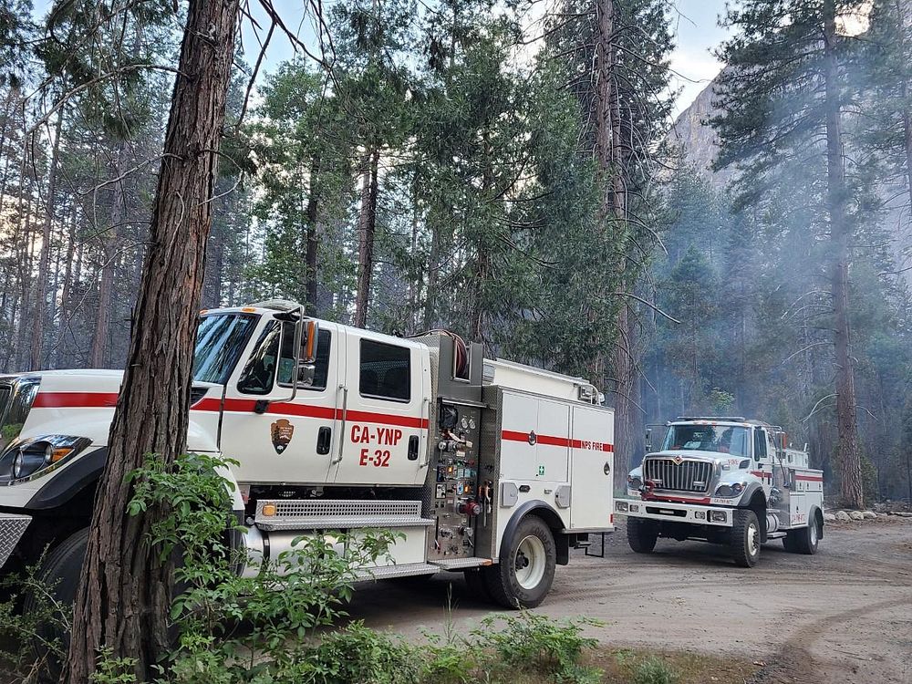 Yosemite Valley Prescribed Burn. Yosemite National Park fire engine and water tender work on the prescribed burn.Photo by…