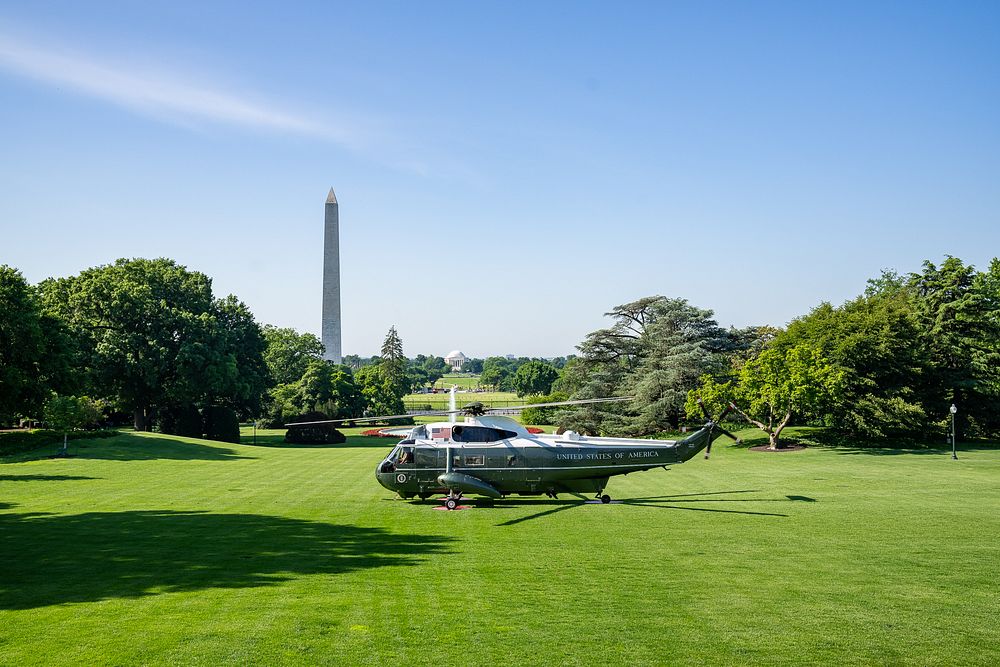 President Joe Biden and First Lady Jill Biden disembark Marine One on the South Lawn of the White House on Monday, May 30…