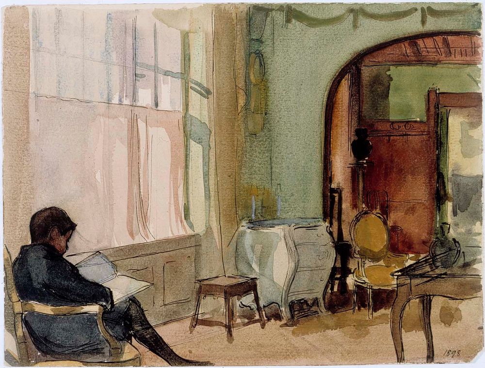 The artist's son erik edelfelt at home in kilo, 1898, by Albert Edelfelt