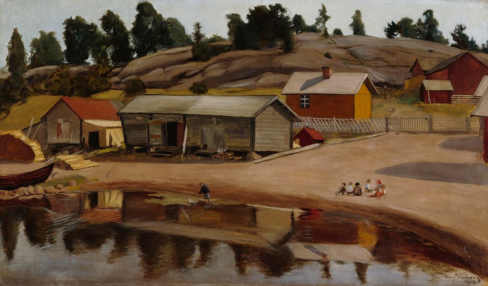 Shore view from koivisto, 1907, by Hugo Simberg