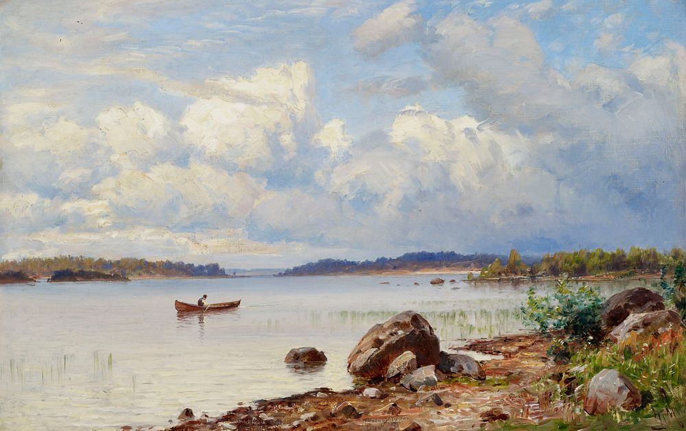 Lakeside landscape from tavastia, Hjalmar Munsterhjelm