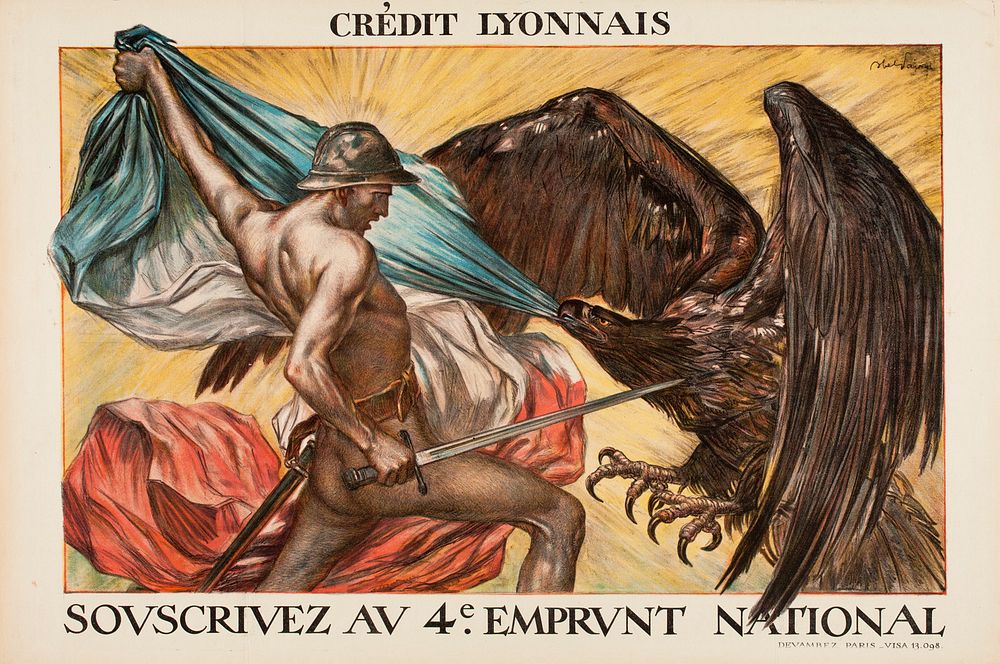 Souscrivez au 4e emprunt national, crédit lyonnais (juliste), 1918, Abel Faivre