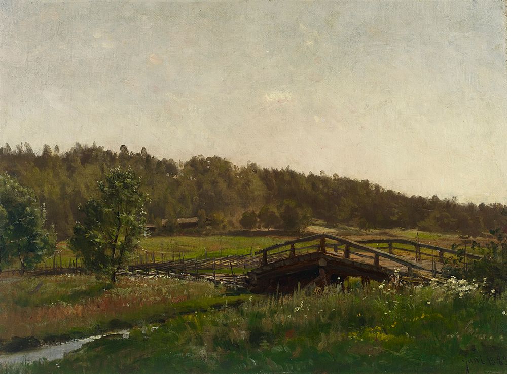 Bridge over a brook, 1882, Hjalmar Munsterhjelm