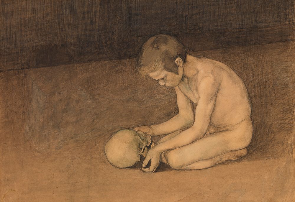 Boy with skull, 1893, by Magnus Enckell