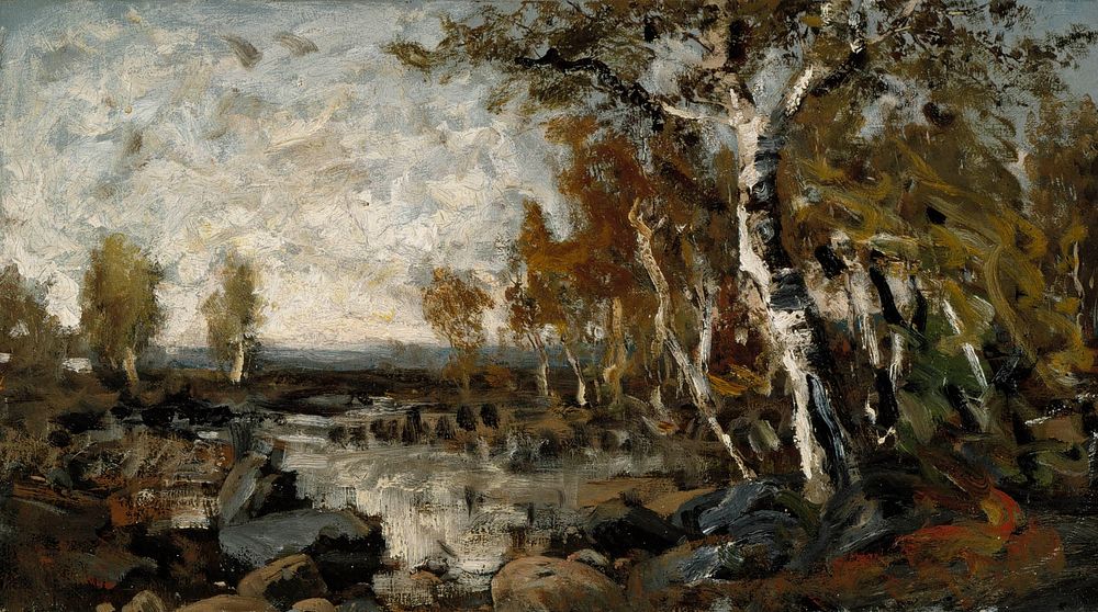 Birches by the water, 1877, Fanny Churberg