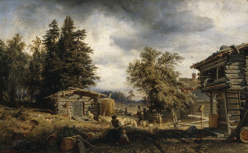 Cottage in kuru, 1859, Werner Holmberg