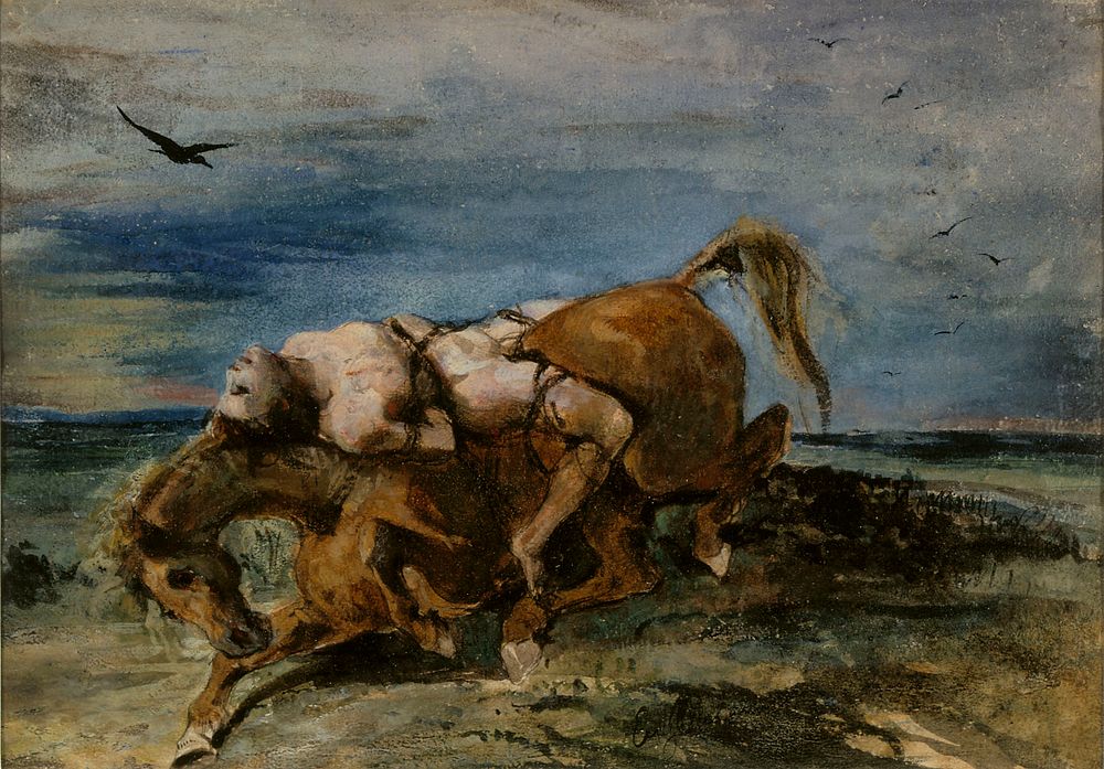Mazeppa on the dying horse, 1824, Eug&egrave;ne Delacroix