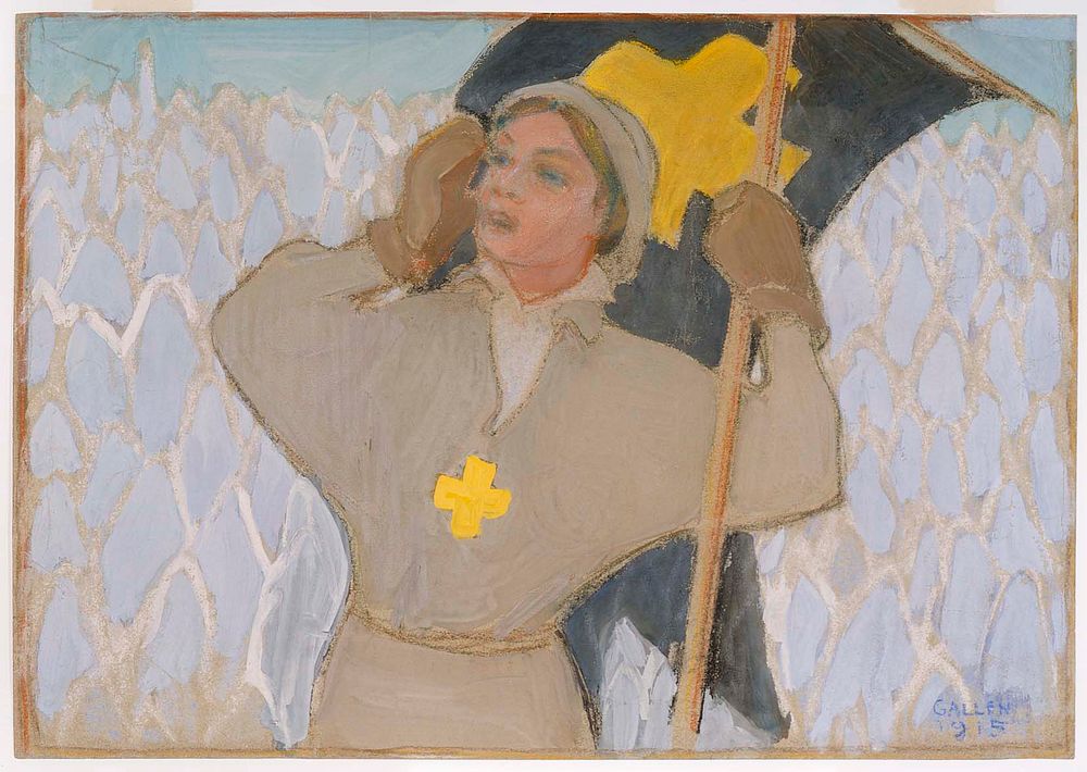 Flag bearer, 1915, by Akseli Gallen-Kallela