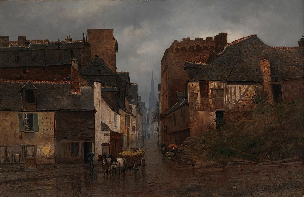 Townscape from vitré, 1879, Oscar Kleineh