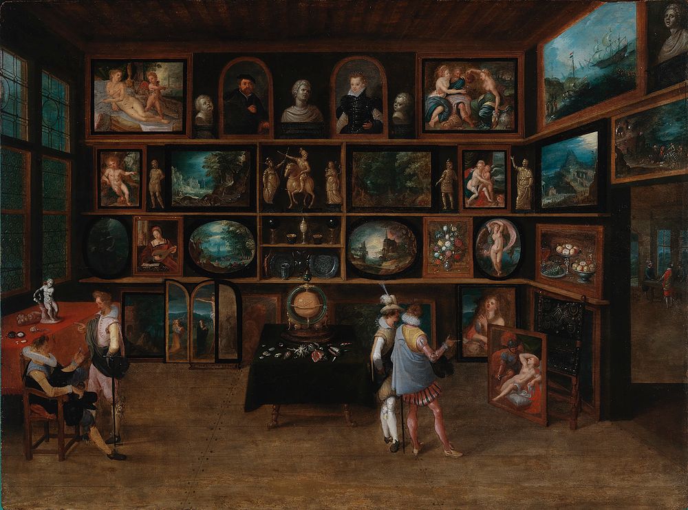 Connoisseurs at a gallery, 1598 - 1623, Hieronymus Francken II