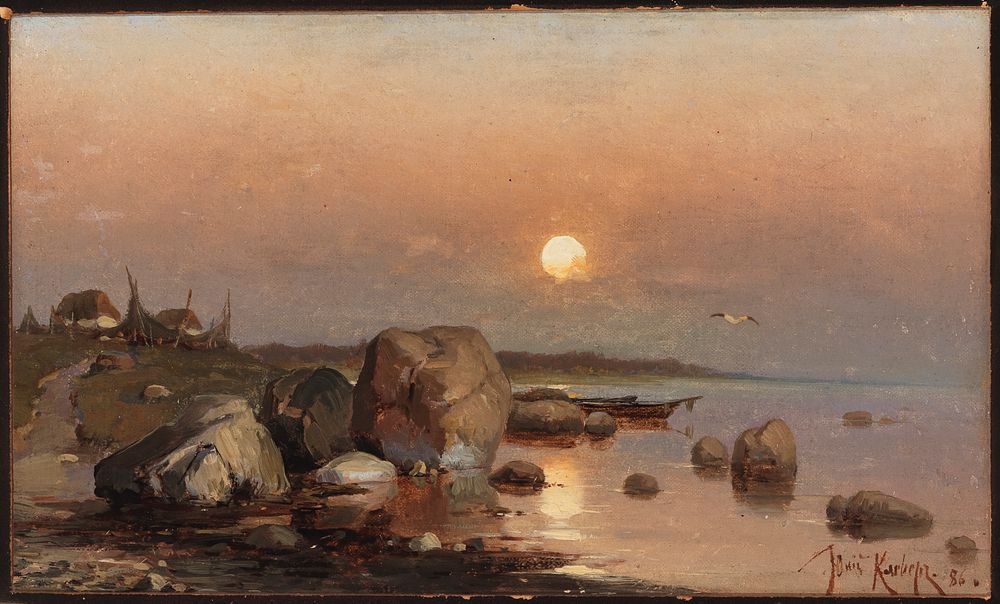 Kuutamo rannalla, 1886, Julius S Klever