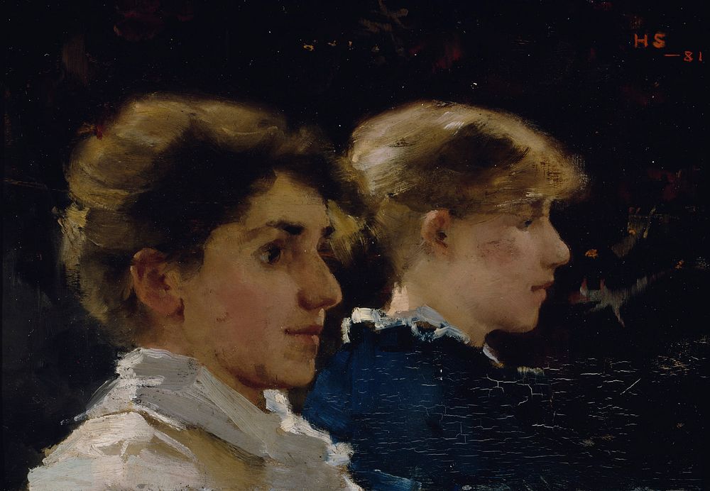 Two profiles (marianne preindlsberger in front), 1881, Helene Schjerfbeck