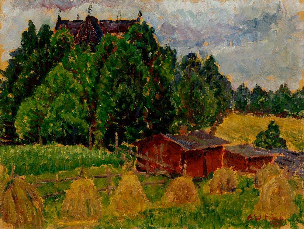 Landscape from padasjoki, 1917, by Alfred William Finch