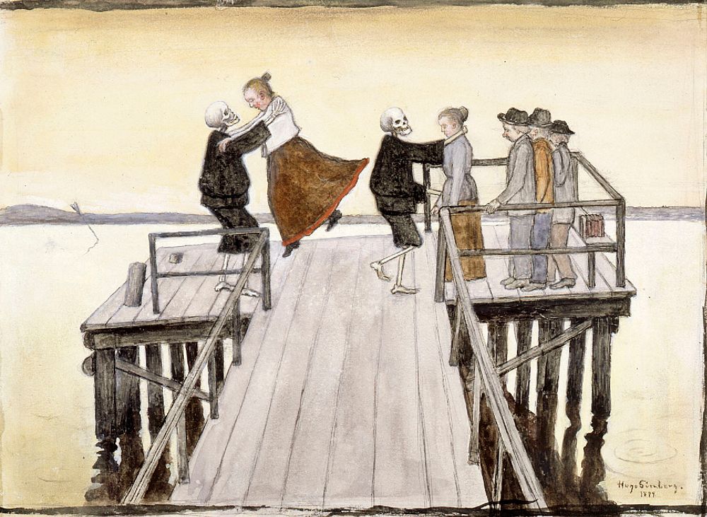 Dance on the quay, 1899, by Hugo Simberg