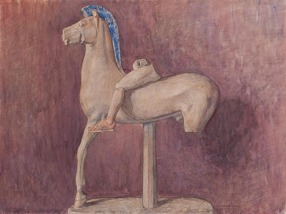 Horse with rider (Acropolis museum inv. 700) by Marie Henriques