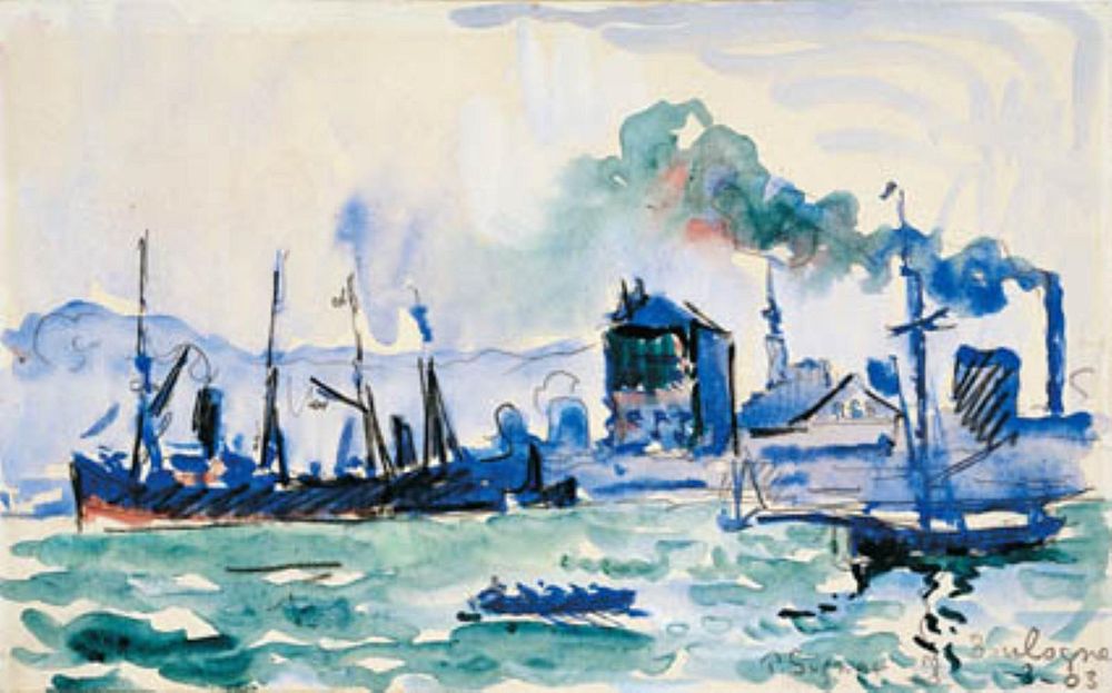 View of the port of Boulogne-sur-Mer by Paul Signac