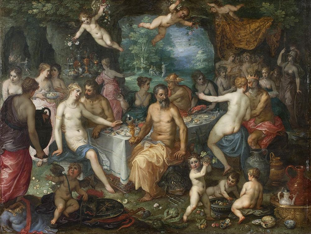 Feast of the Gods. The wedding feast of Peleus and Thetis by Hans Rottenhammer