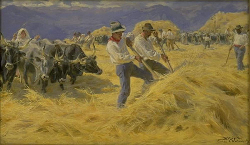 Threshing in the Abruzzo.Cività d'Antino by P.S. Krøyer