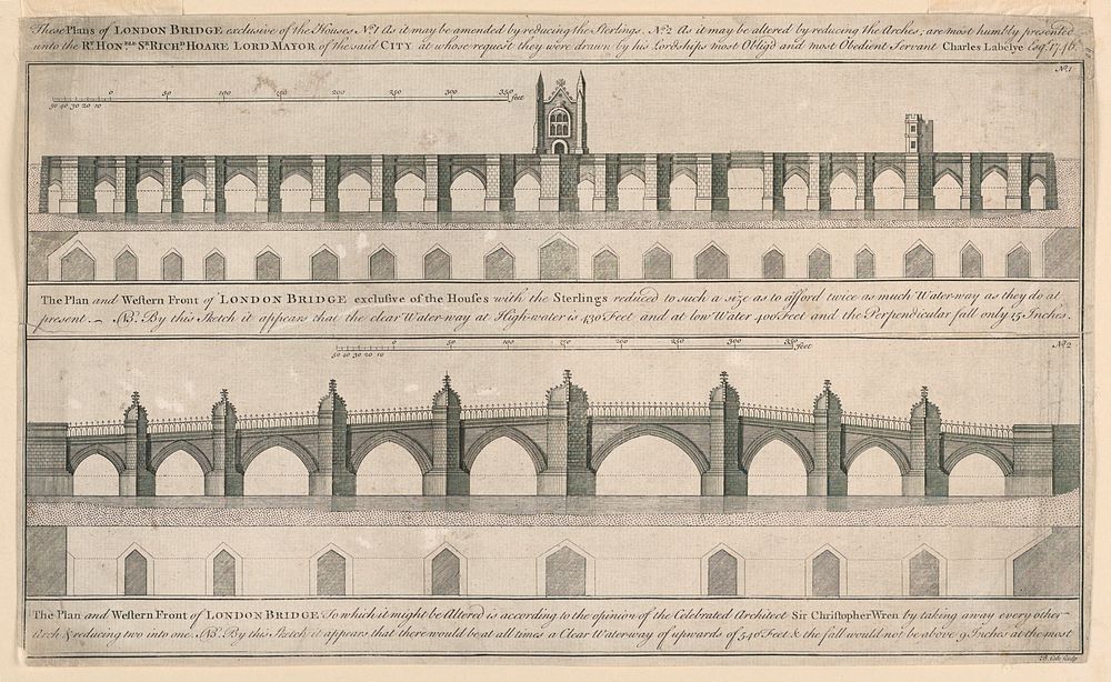 Plans for the New London Bridge, Benjamin Cole