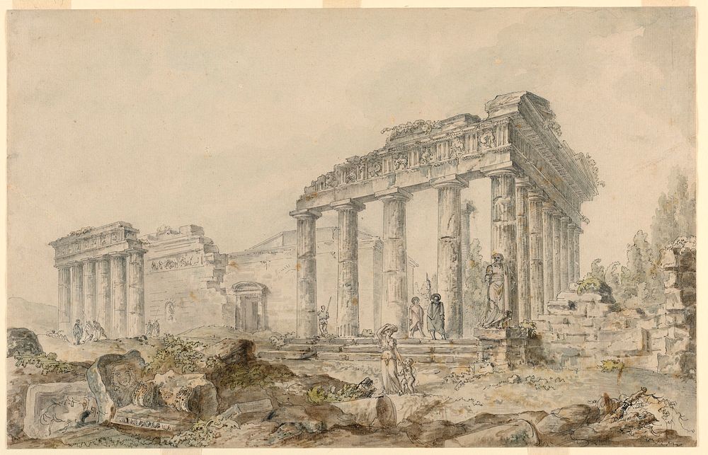 Temple of Minerva, Athens, Greece, Hubert Robert