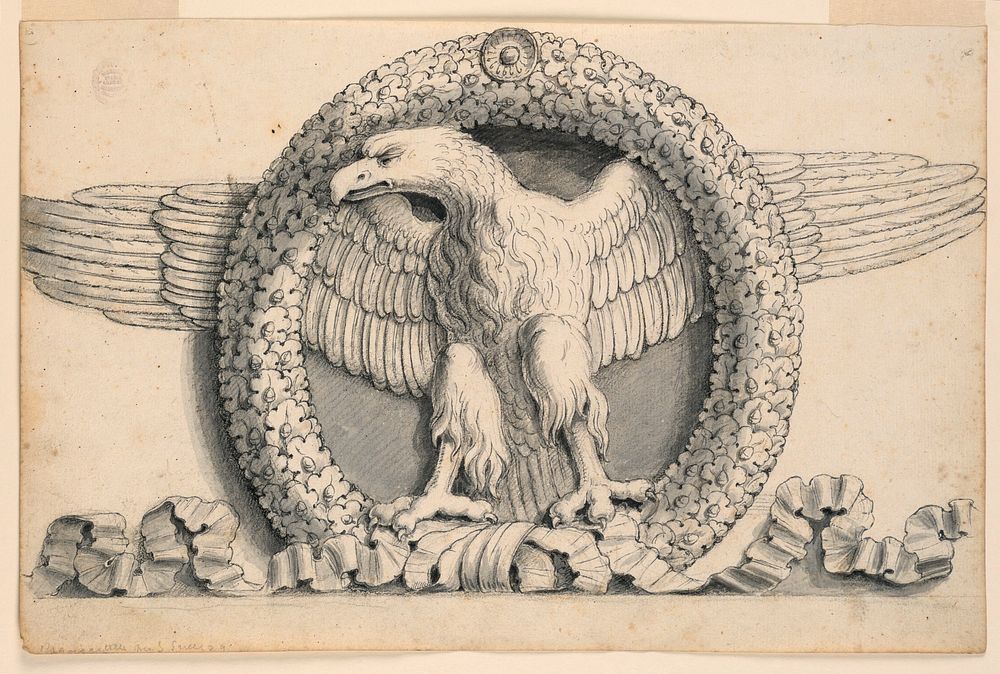 Oak Leaf Wreath with Eagle, Romolo Achille Liverani