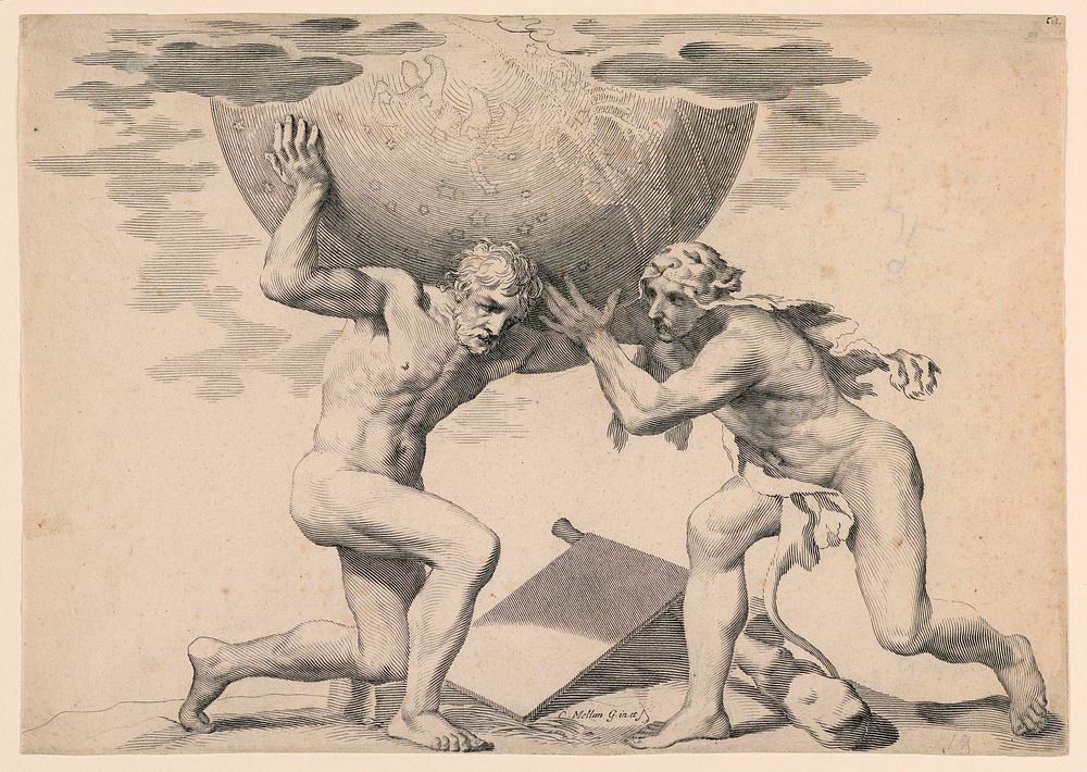 Hercules and Atlas, Claude Mellan