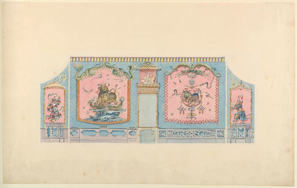 Proposed Design for the West Wall of the Music Room, Royal Pavilion, Brighton, Frederick Crace