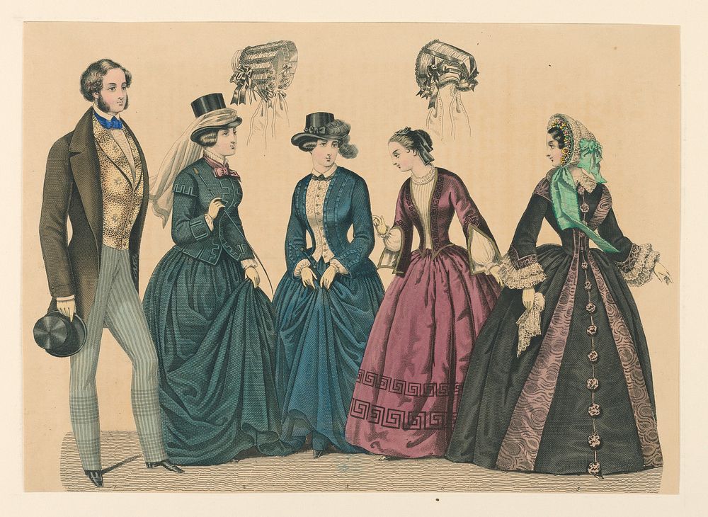 Fashion Plate with Ladies' Headwear