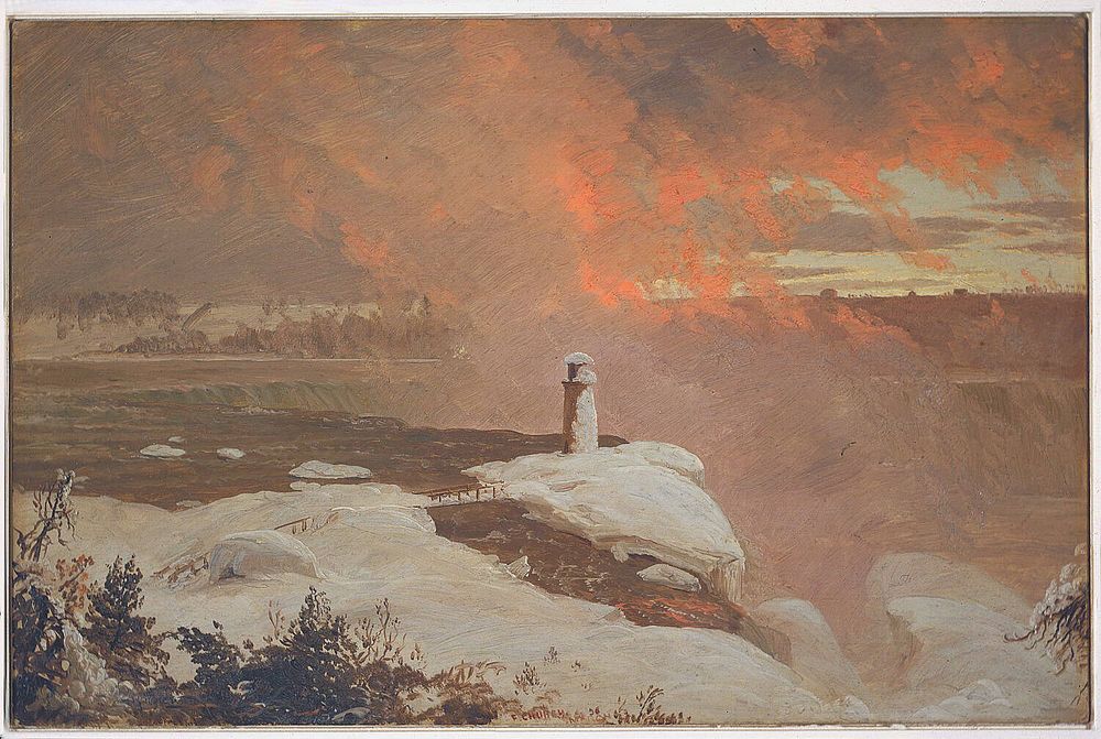 Niagara from Goat Island, Winter, Frederic Edwin Church